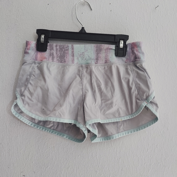 Ivivva Light Gray Athletic Shorts with Pastel Accents - Picture 1 of 5